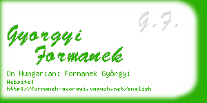 gyorgyi formanek business card