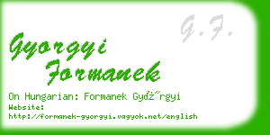 gyorgyi formanek business card